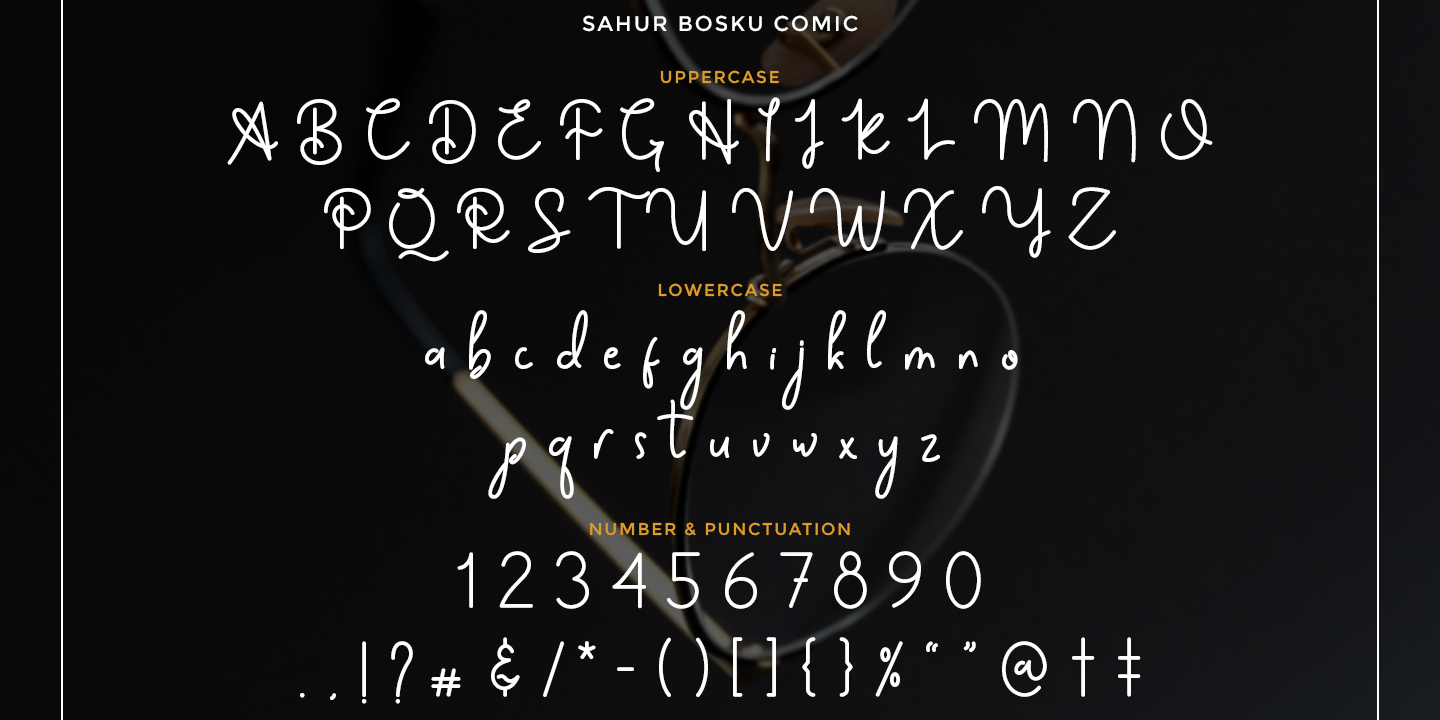 Beispiel einer Sahur Bosku Comic Italic-Schriftart